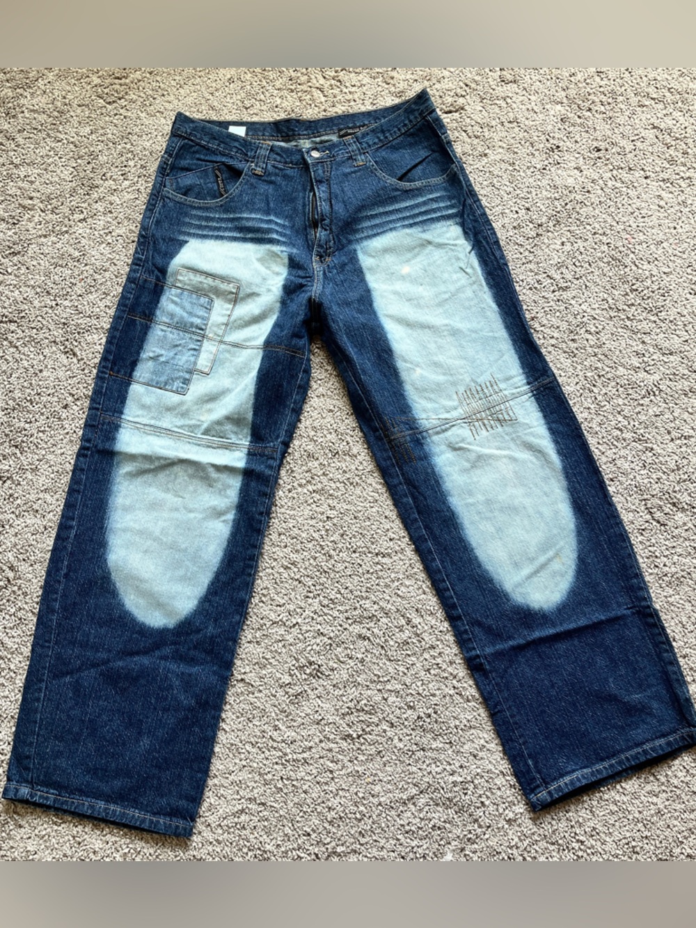Marithe Francois Girbaud Jean 38 Patchwork Bleach Distressed Y2K Carpenter Style